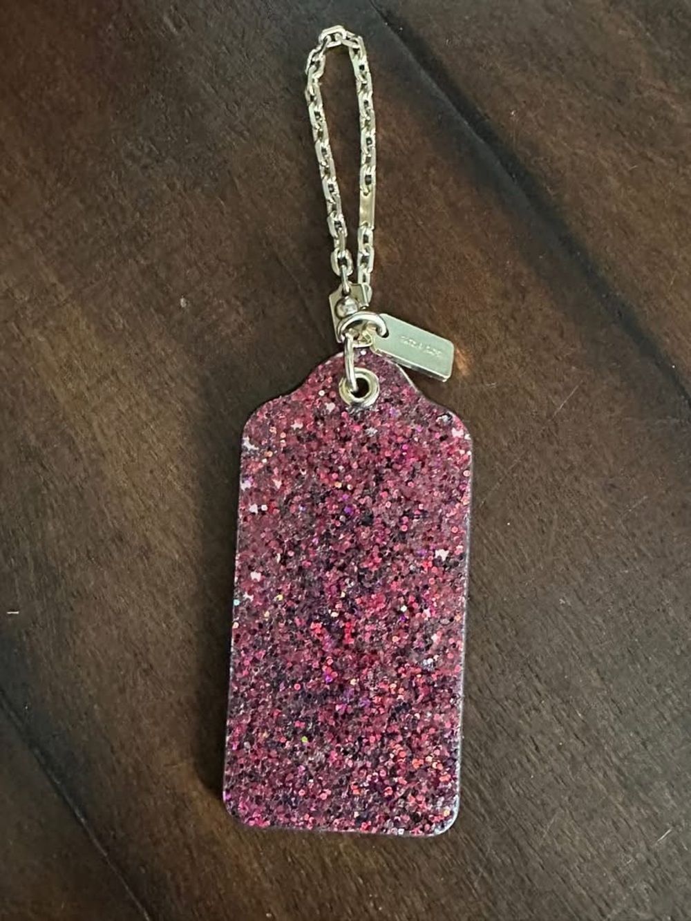 Coach Glitter Hangtag with Puzzle Chain